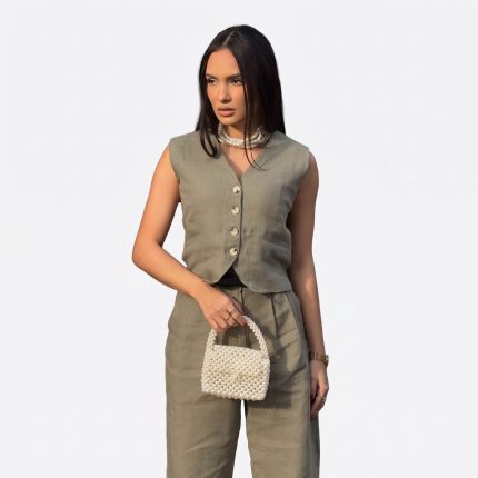 Olive Green Linen Set